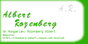 albert rozenberg business card